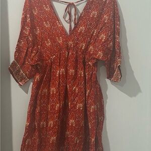 Red Floral Bohemian Dress